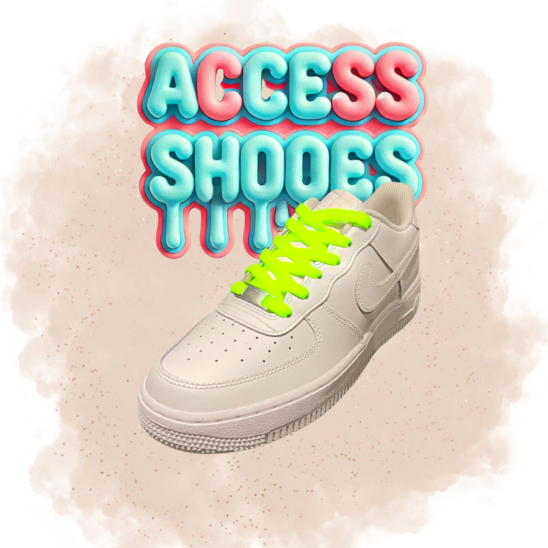 Lacets plats AF1 - Vert fluo