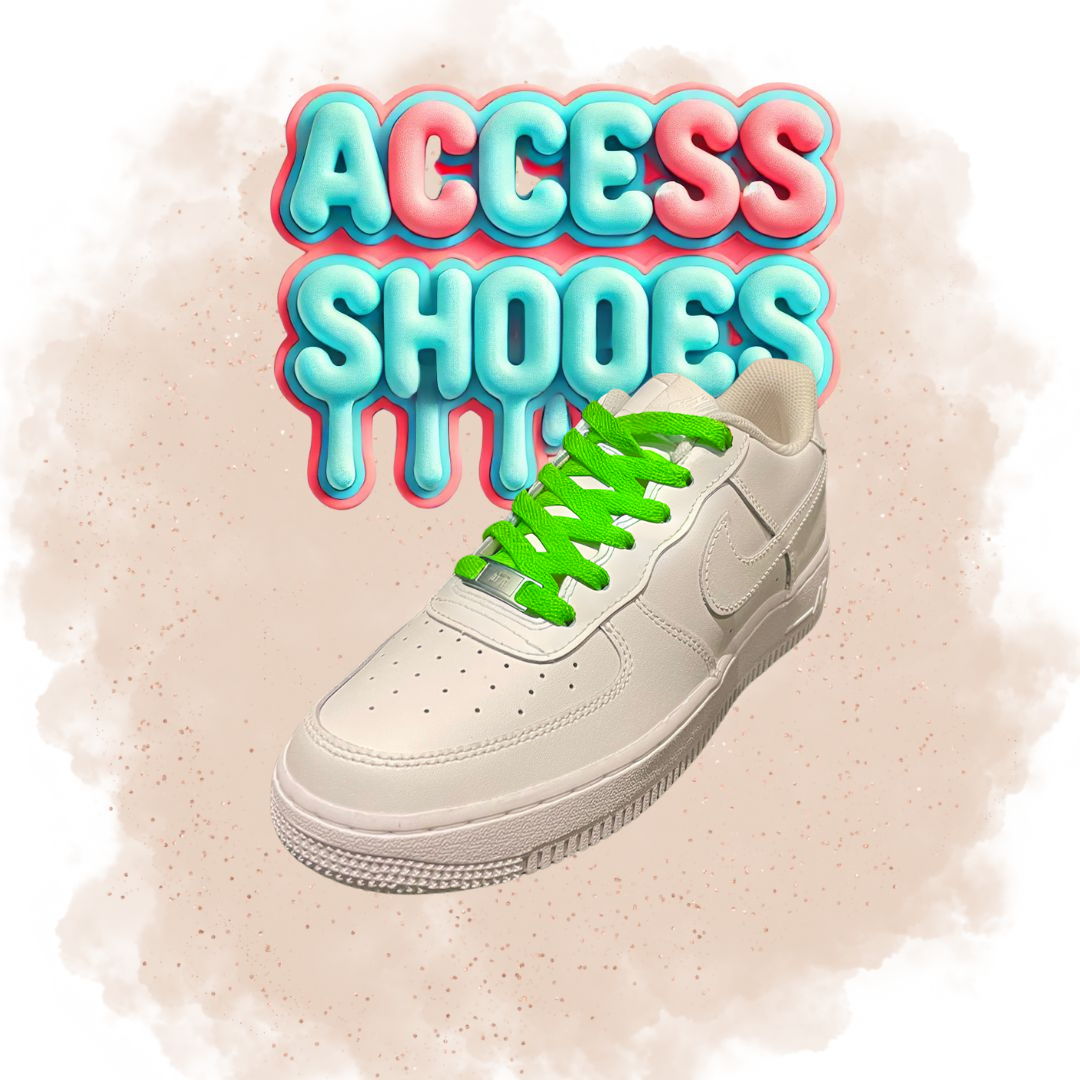 Lacets plats AF1 - Vert