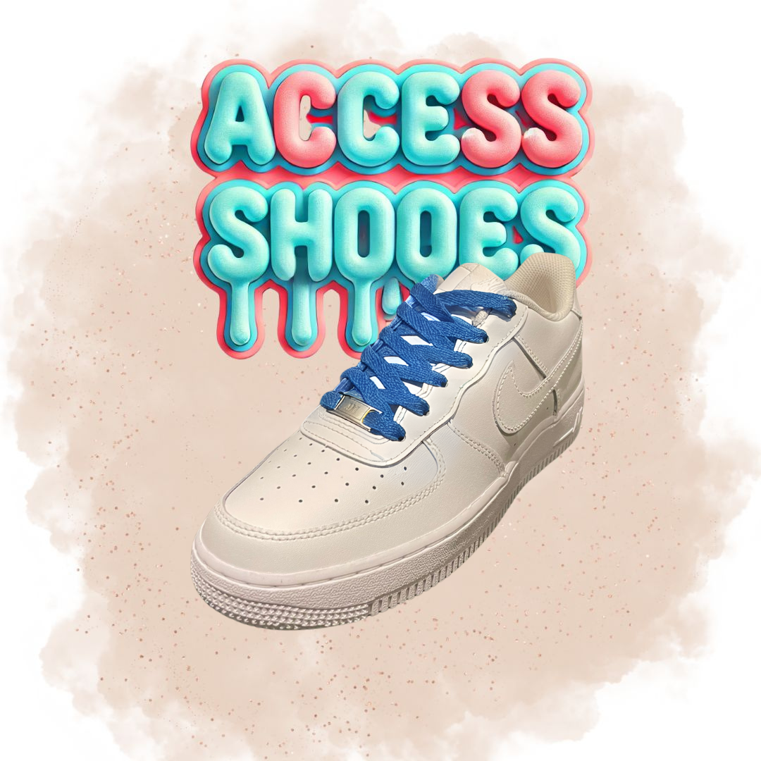 Lacets plats AF1 - Bleu jean