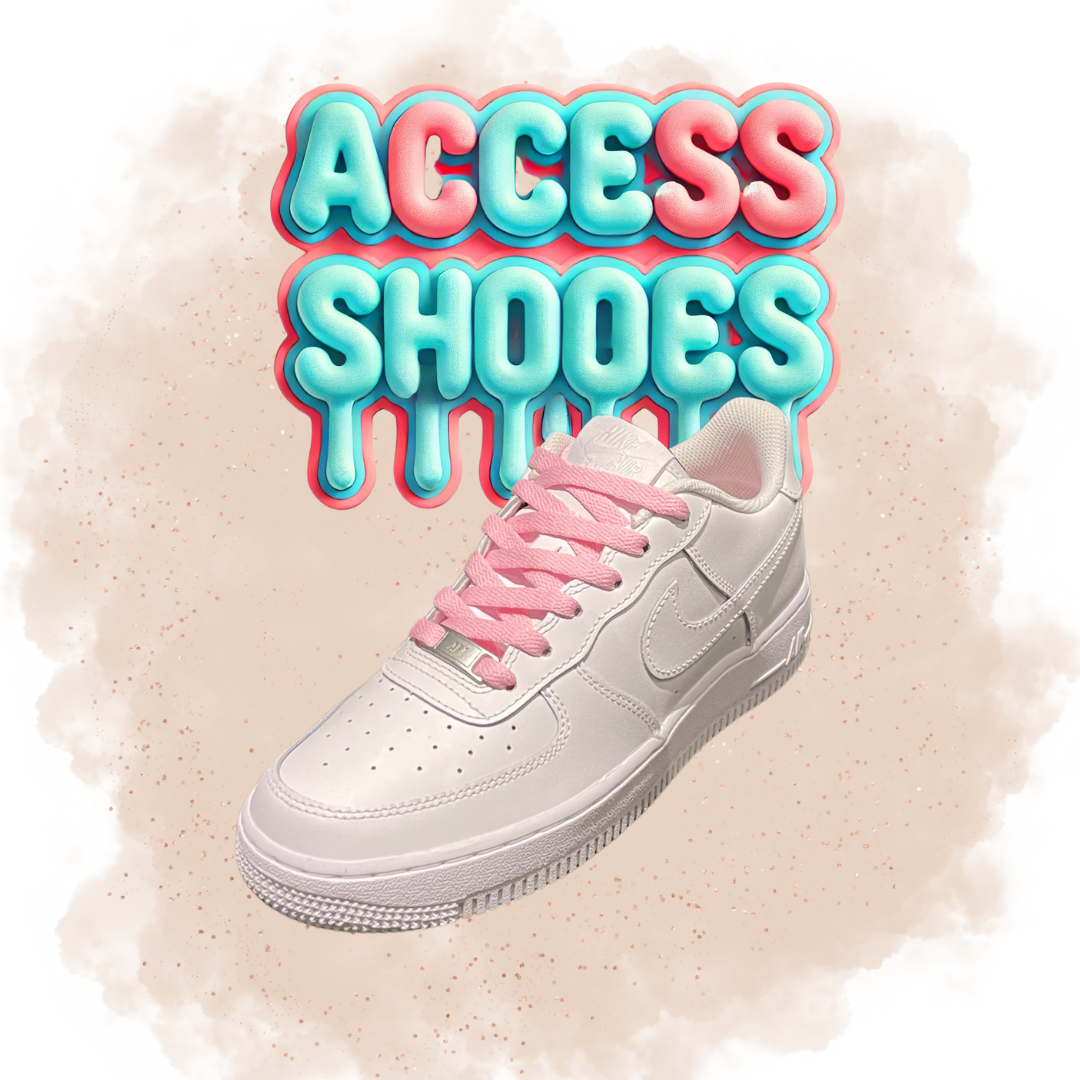 Lacets plats AF1 - Rose